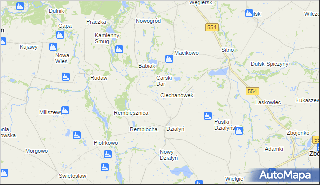 mapa Ciechanówek, Ciechanówek na mapie Targeo