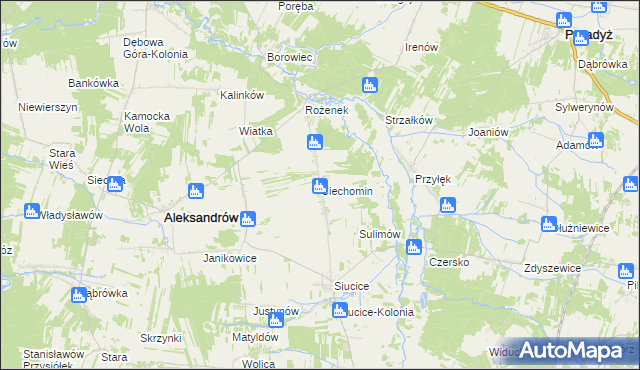 mapa Ciechomin gmina Aleksandrów, Ciechomin gmina Aleksandrów na mapie Targeo