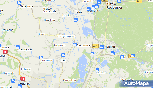 mapa Ciechowice, Ciechowice na mapie Targeo