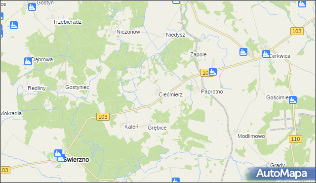 mapa Ciećmierz, Ciećmierz na mapie Targeo