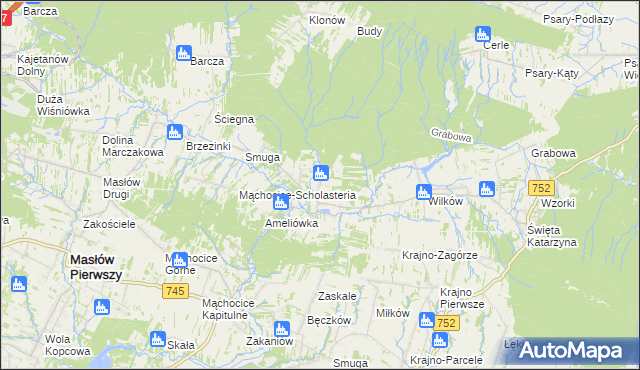 mapa Ciekoty, Ciekoty na mapie Targeo