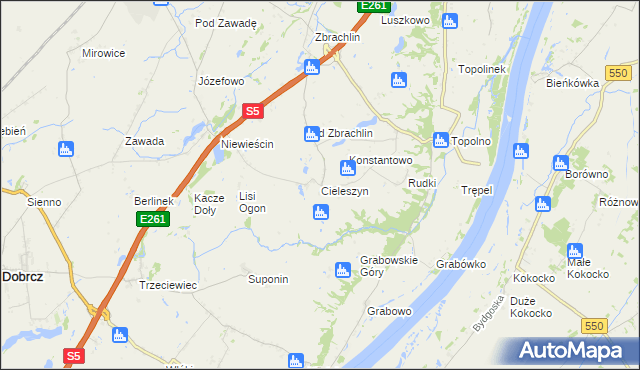 mapa Cieleszyn, Cieleszyn na mapie Targeo