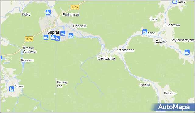 mapa Cieliczanka, Cieliczanka na mapie Targeo