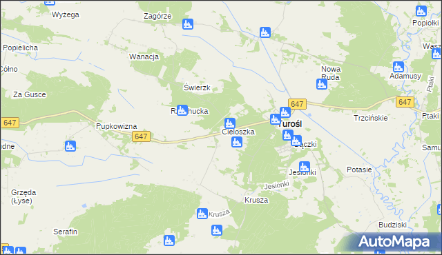 mapa Cieloszka, Cieloszka na mapie Targeo