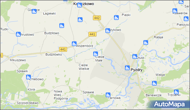 mapa Cieśle Małe, Cieśle Małe na mapie Targeo