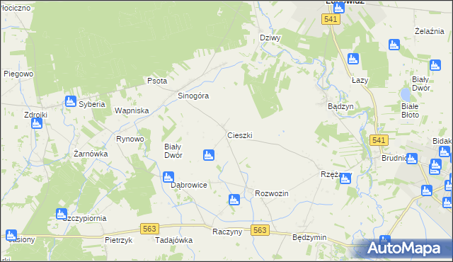 mapa Cieszki, Cieszki na mapie Targeo