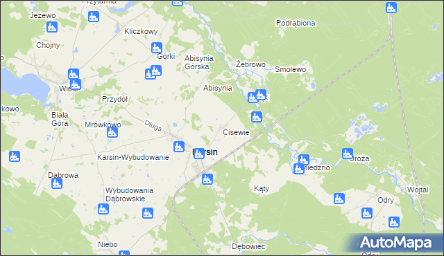 mapa Cisewie, Cisewie na mapie Targeo