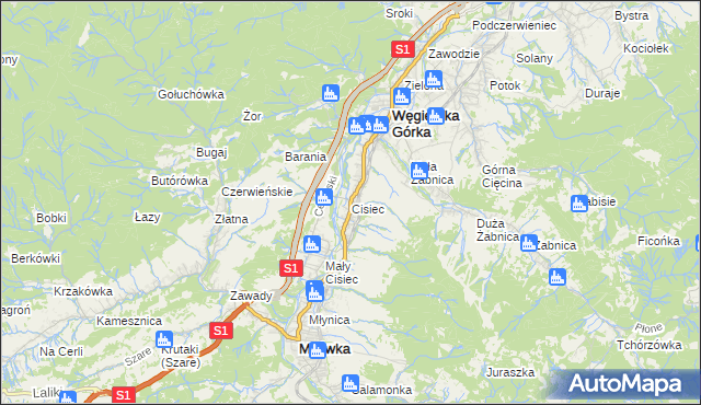 mapa Cisiec, Cisiec na mapie Targeo