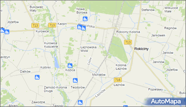 mapa Cisów gmina Rokiciny, Cisów gmina Rokiciny na mapie Targeo