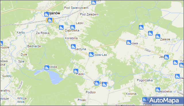 mapa Cisów-Las, Cisów-Las na mapie Targeo