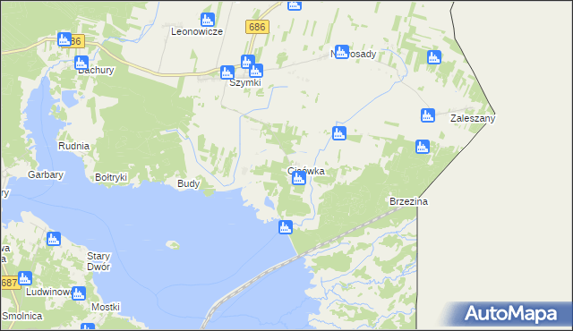 mapa Cisówka gmina Michałowo, Cisówka gmina Michałowo na mapie Targeo