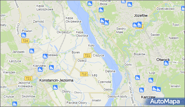 mapa Ciszyca gmina Konstancin-Jeziorna, Ciszyca gmina Konstancin-Jeziorna na mapie Targeo