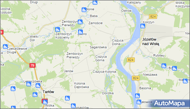 mapa Ciszyca Górna, Ciszyca Górna na mapie Targeo