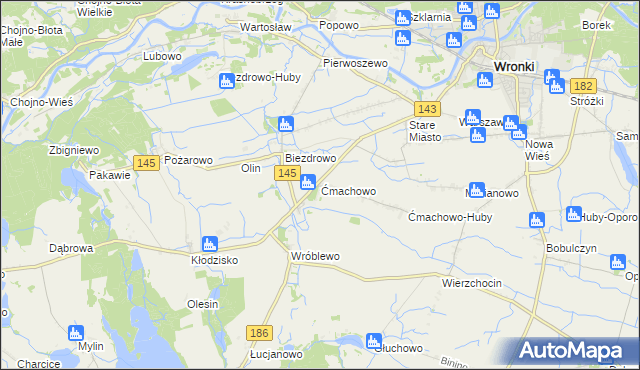 mapa Ćmachowo, Ćmachowo na mapie Targeo