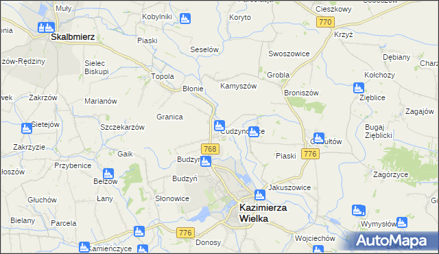 mapa Cudzynowice, Cudzynowice na mapie Targeo