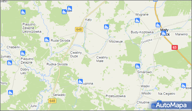 mapa Cwaliny Małe, Cwaliny Małe na mapie Targeo