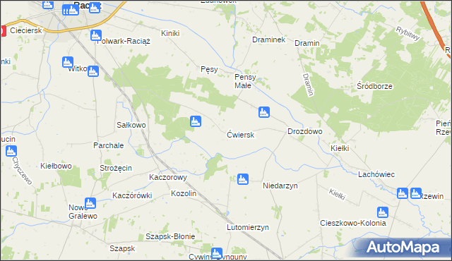 mapa Ćwiersk, Ćwiersk na mapie Targeo