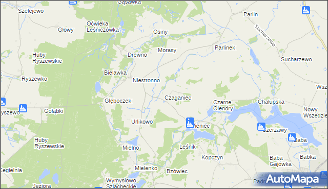 mapa Czaganiec, Czaganiec na mapie Targeo