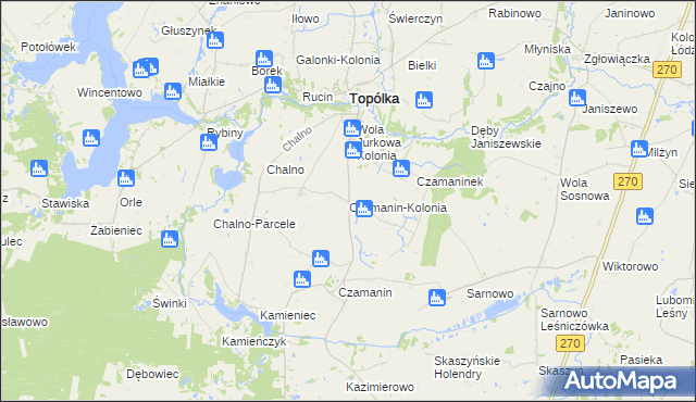 mapa Czamanin-Kolonia, Czamanin-Kolonia na mapie Targeo