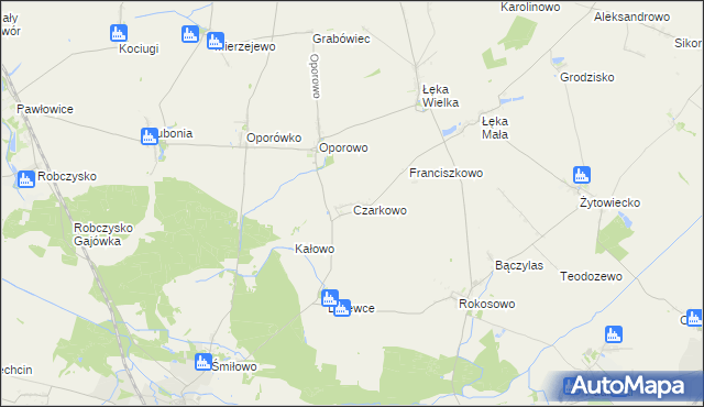 mapa Czarkowo gmina Poniec, Czarkowo gmina Poniec na mapie Targeo