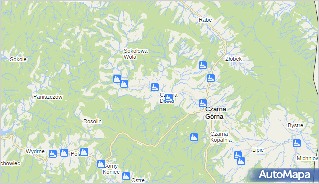 mapa Czarna Dolna, Czarna Dolna na mapie Targeo