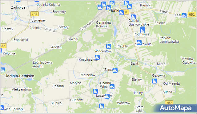 mapa Czarna Kolonia, Czarna Kolonia na mapie Targeo