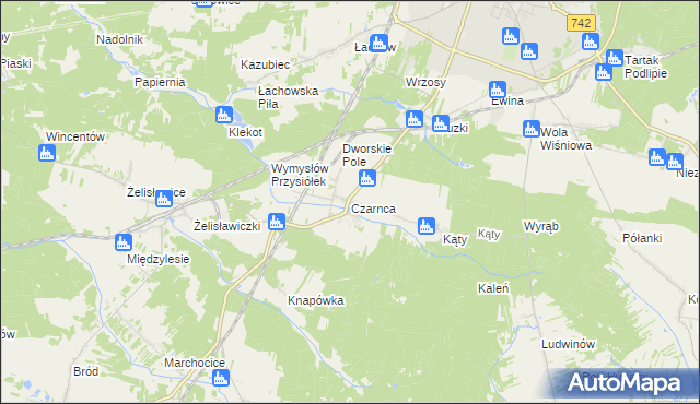 mapa Czarnca, Czarnca na mapie Targeo