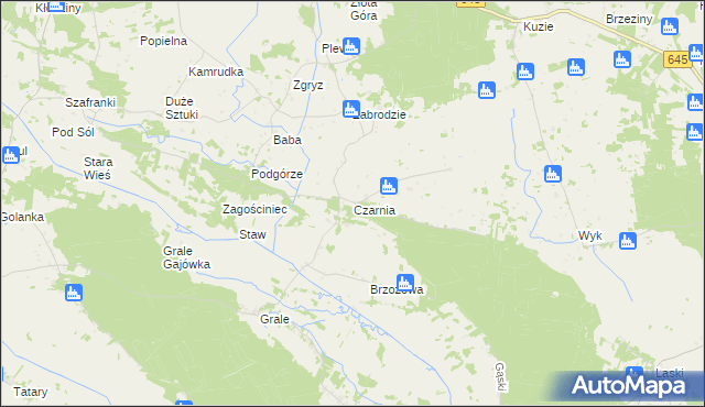 mapa Czarnia gmina Kadzidło, Czarnia gmina Kadzidło na mapie Targeo