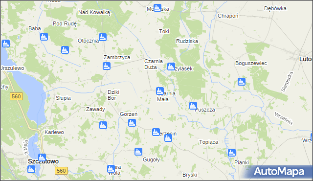 mapa Czarnia Mała, Czarnia Mała na mapie Targeo