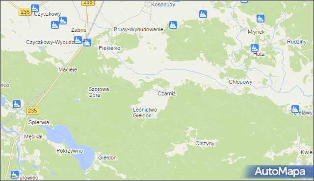 mapa Czarniż, Czarniż na mapie Targeo