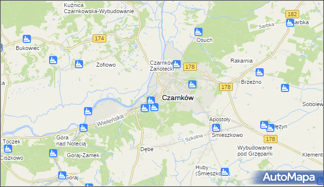 mapa Czarnków, Czarnków na mapie Targeo