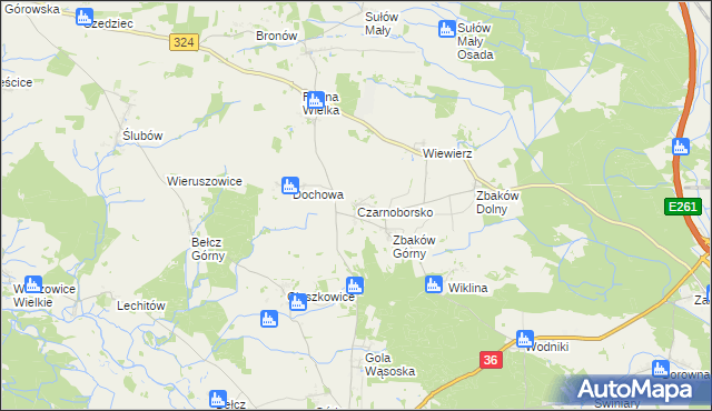 mapa Czarnoborsko, Czarnoborsko na mapie Targeo