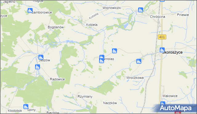 mapa Czarnolas gmina Skoroszyce, Czarnolas gmina Skoroszyce na mapie Targeo