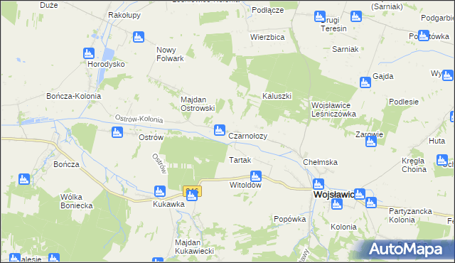 mapa Czarnołozy, Czarnołozy na mapie Targeo