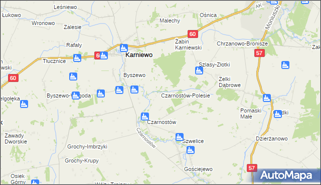 mapa Czarnostów-Polesie, Czarnostów-Polesie na mapie Targeo