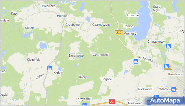 mapa Czarnoszki, Czarnoszki na mapie Targeo
