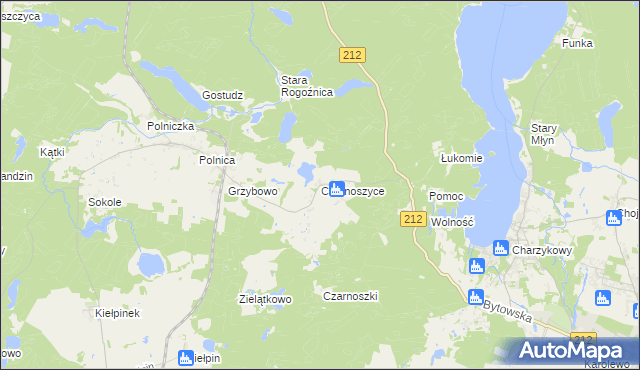 mapa Czarnoszyce, Czarnoszyce na mapie Targeo