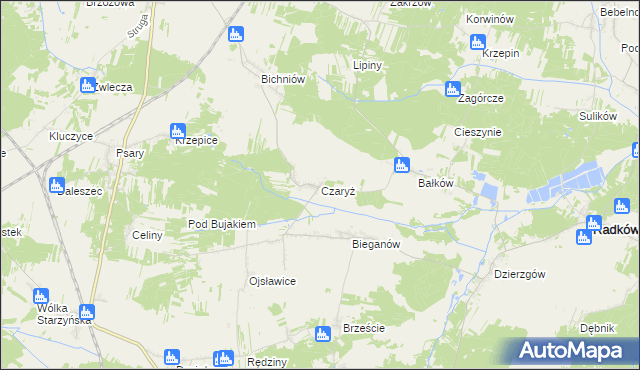 mapa Czaryż, Czaryż na mapie Targeo