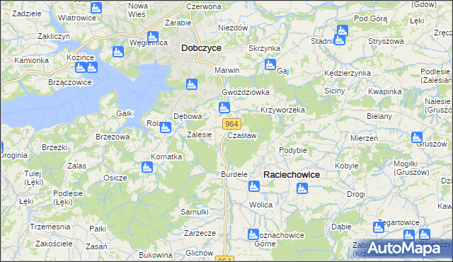 mapa Czasław gmina Raciechowice, Czasław gmina Raciechowice na mapie Targeo