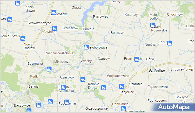 mapa Czażów, Czażów na mapie Targeo