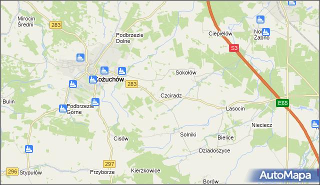 mapa Czciradz, Czciradz na mapie Targeo