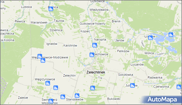 mapa Czechowice, Czechowice na mapie Targeo