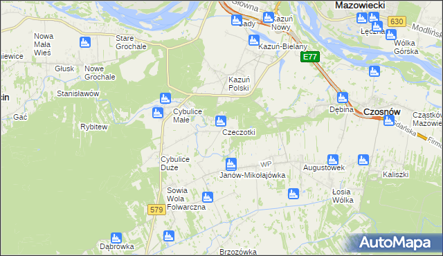 mapa Czeczotki, Czeczotki na mapie Targeo