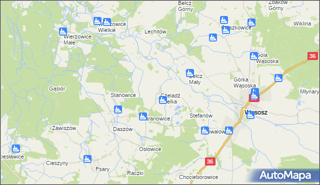 mapa Czeladź Wielka, Czeladź Wielka na mapie Targeo