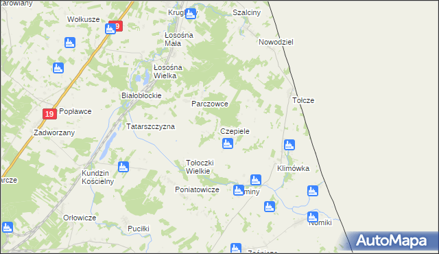 mapa Czepiele, Czepiele na mapie Targeo