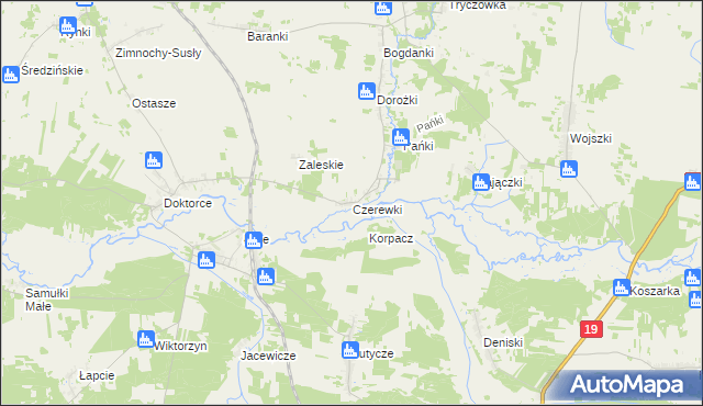 mapa Czerewki, Czerewki na mapie Targeo