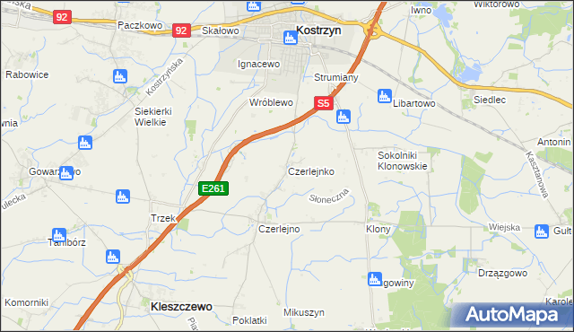 mapa Czerlejnko, Czerlejnko na mapie Targeo