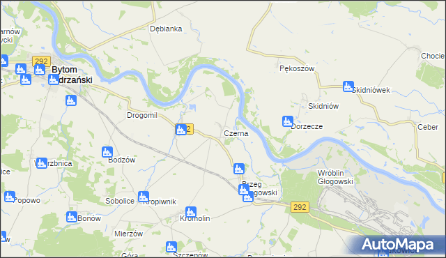 mapa Czerna gmina Żukowice, Czerna gmina Żukowice na mapie Targeo