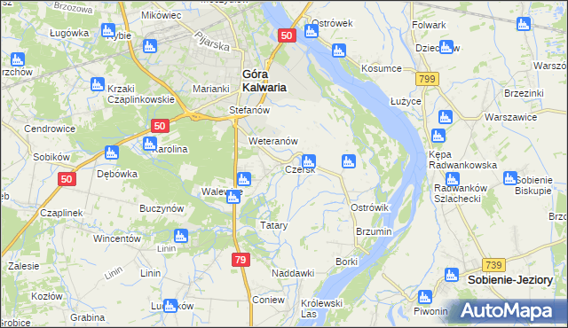 mapa Czersk gmina Góra Kalwaria, Czersk gmina Góra Kalwaria na mapie Targeo