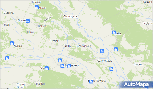 mapa Czerwińskie, Czerwińskie na mapie Targeo